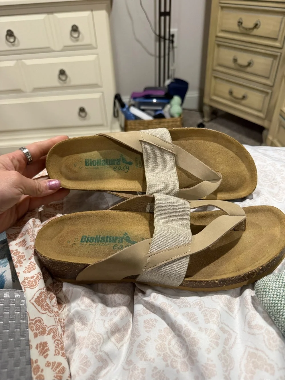 BioNatural Easy Women's Beige Slingback Sandals